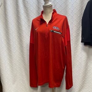Nike size 3XL Ole‎ Miss Rebels Red Long-Sleeve Pullover Dri Fit layers athletic